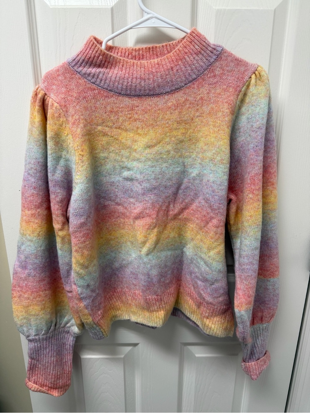 Pastel Rainbow Cowl-Neck Sweater - Multicolor